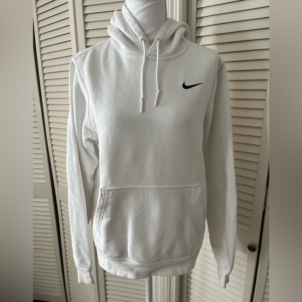 Nike White Hoodie with Black Swoosh